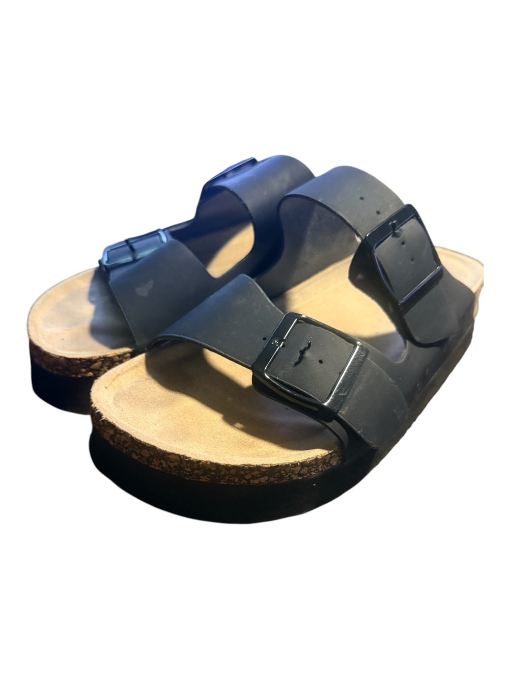 Streetwear Society Black Double Buckle Slide Sandals